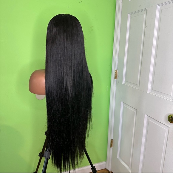 Jet Black Straight Closure Lace Wig - Picture 8 of 8